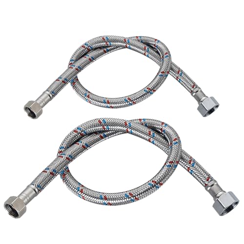 Tubo Rinforzato 3/8 Pollice,Tubi di Collegamento G3/8,Tubo Flessibile 3/8 Pollici,Prolunga del Tubo del Rubinetto,Prolunga per Rubinetto Miscelatore,Tubo Flessibile in Acciaio Inox