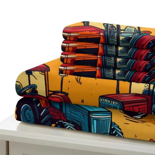 Parure de lit machine agricole 3D en microfibre premium King 220x240 - 7