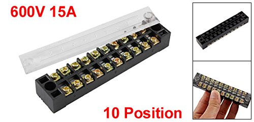 Bloque de terminales para evitar cortocircuitos en cableados de 10 posiciones 600V 3