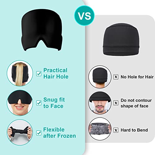 Headache Migraine Relief Ice Hat Cold Compress Soothing Eye Masks Soft And Flexible Cooling Gel Sleep Mask Apply To Sinus Tension Stress Anxiety Puffy Eyes As Relaxation Gifts For Women And Men… #TOP5