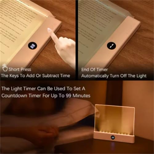 Luce LED ricaricabile per libri, luce da lettura con clip per gli occhi, con 3 modalità di colore e regolazione continua per leggere e studiare di notte