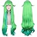 Produktbild 100 Cm Lol League Of Legends Hübscher Rhythmus Lange Grüne Ombre Perücke Cosplay Anime Kunsthaar Layered Wellige Perücken Mit Pony Peruca