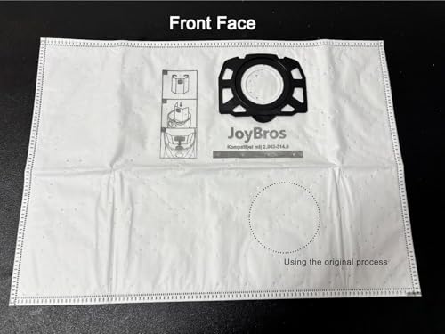 JoyBros 15 Stück Staubsaugerbeutel für Kärcher KFI 357 WD2 Plus WD3s WD 3 V-17/4/20 2.863-314.0 KWD 3V KWD1-2 SE4001 SE4002 Vliesfilterbeutel