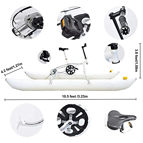 Image of Inflatable Kayak Bikeboat for Lake, Water Bikes, Outdoor Pedal Bicycle Boat, Water Sports Touring Kayaks Sea for Sport Fun Fishing