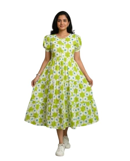 Casual Women Knee Length Dress | Floral Print Midi Dress for Summer Wear-image-44