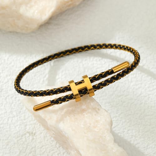 Image of AIMADE Bracelets for Women Adjustable Charm Bracelet, 18k Gold-plated Buckle Design Titanium Steel Wire Rope Women's Gift Jewelry