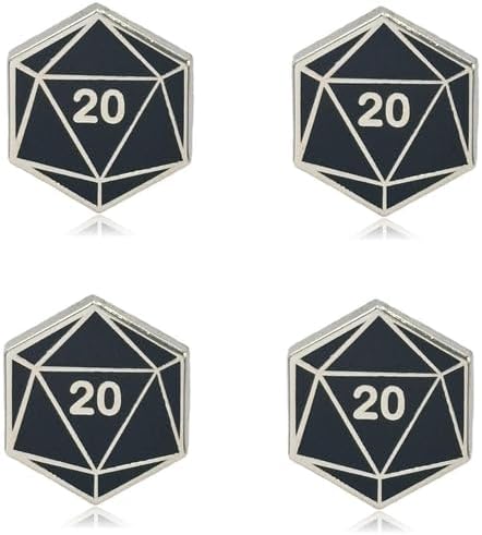 Mini D20 Dice Set of 4 Filler Enamel Pins