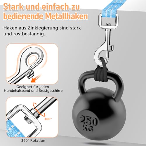 X XBEN Robuste & Leichte Schleppleine für Hunde, 3M 5M 10M 15M 20M 25M 30M 50M Schleppleine mit Handschlaufe, Lange Hundeleine mit Metallhaken, Reflektierend Laufleine für Kleine Mittlere Große Hunde