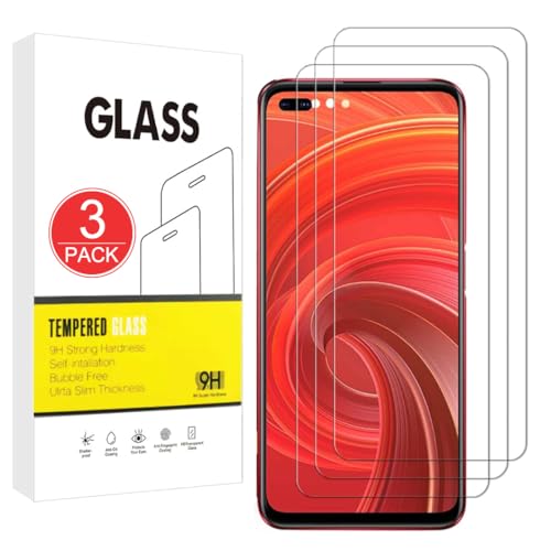 X-Dision Compatible con Oppo Realme X50 Pro 5G Protector de Pantalla,3 Piezas Película Protectora 2.5D[Dureza 9H,Alta Sensibilidad,A prueba Roturas] Alta Definicion Vidrio Templado