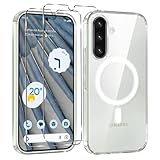 Yoedge Magnetisch Handyhülle für Samsung Galaxy A56 Hülle mit 2 Stück Schutzfolie Schutzglas, Klare Schutzhülle [Kompatibel mit MagSafe], TPU Stoßfeste Silikon Transparent Hülle für Samsung A56 6,7'