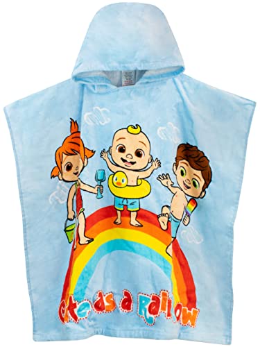 CoComelon Handtuch Poncho Jungen Coco Melon Bademantel Blau Einheitsgröße