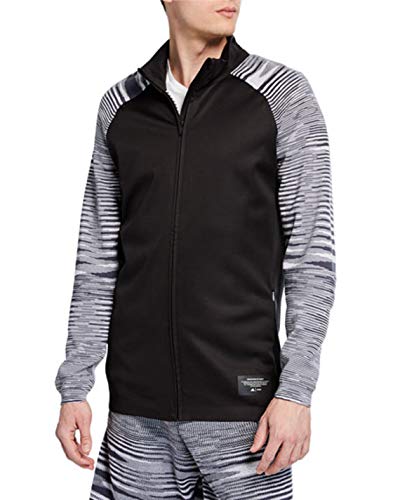 adidas Mens Wool Blend Fitness Track Jacket B/W L Black/White