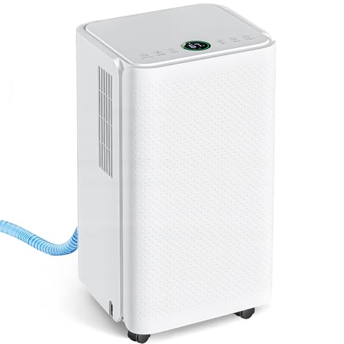 OLIXIS 30Pints Dehumidifier with Drain Hose, Most Efficient Energy Star, 2,000 Sq.Ft Dehumidifier for Basement, 2L Tank 38dB, Smart Humidity Ring, Ideal Humidity Remover for Home, Bedroom & Bathroom