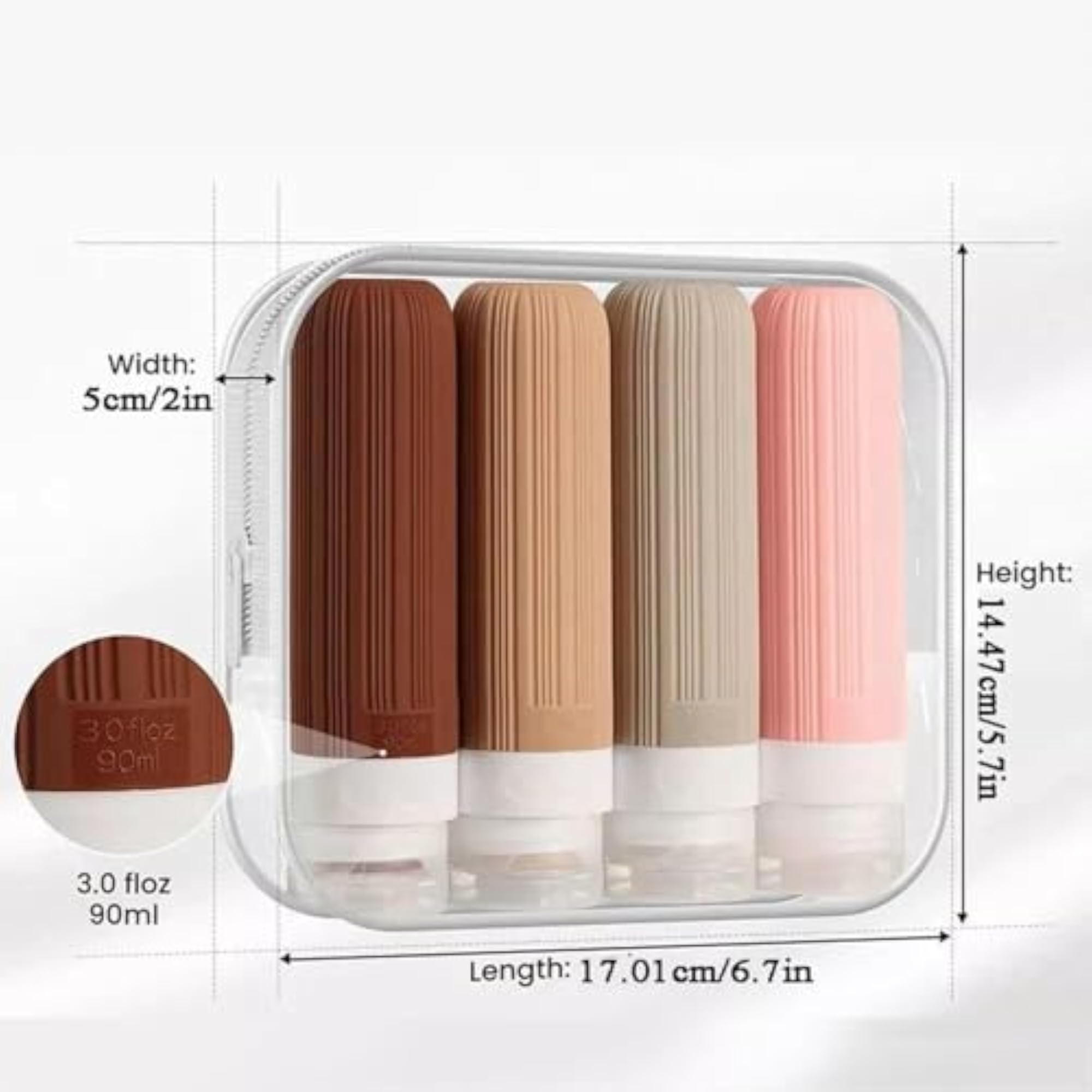 4-Pack Leakproof Silicone Travel Bottles