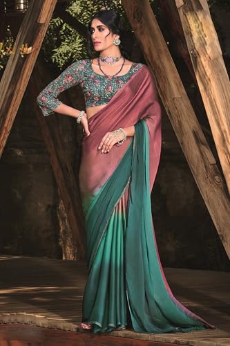 Image of Pandadi Saree Women's Chiffon Saree With Unstitched Blouse Piece