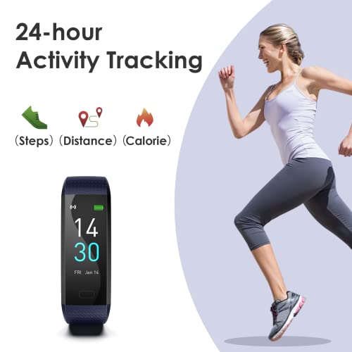 Fitness Tracker For Men And Women,Fitness Watch Waterproof With Activity Tracker And Sleep Monitor&Temperature Monitor,Smart Watch For Android And Ios Phones(Blue)…… #TOP1