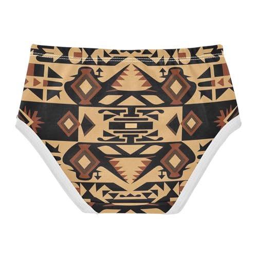 Toddler Girl Panties, Abstract Brown and Black Cotton Girls Underwear, 2T–8 Years2