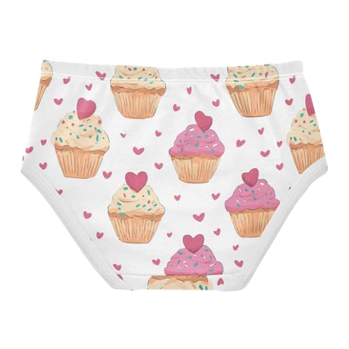 Wusikd Cute Cupcakes Girls' Underwear Cotton Sprinkles Heart Girls Briefs Soft Toddler Underwear 2T2