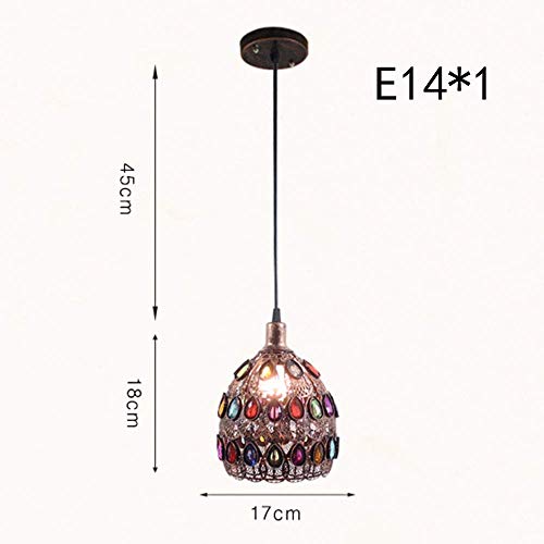 BHNUJBT Pendelleuchte Orient Laterne Pendellampe Bronze-Farbe E14 Fassung Orientalische Lampe Marokkanische Stil Design… – Bild 3