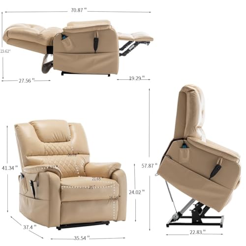 Sillón reclinable grande con masaje y calor miniatura 2