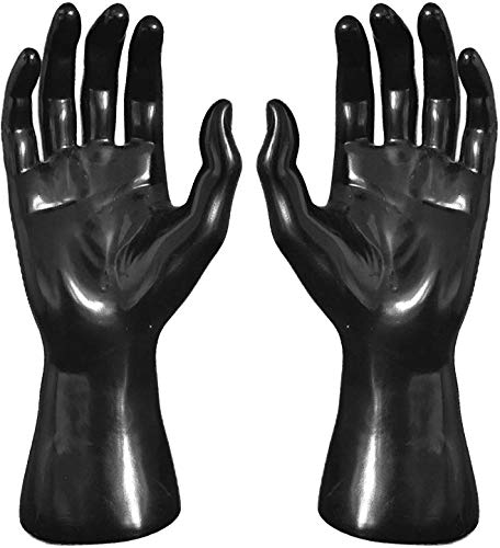 koTTIYA 1 Pair Hand Mannequin Jewelry Display Stand Male Hand Model Bracelet Bangle Gloves Ring Display Stand Organizer Bracelet Holder - Black