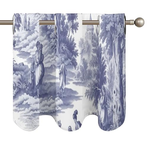 Cenefa de ventana con estampado chino tradicional, acabado elegante, pack de 2 5