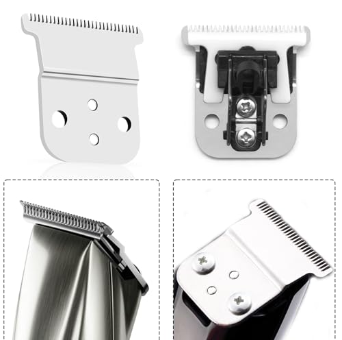 Kaynway Edelstahl T-Klinge Clipper Blade Replacement ceramic blade Karbon Tiefzahn Ersatz für Andis Slim-Line Pro-Li Trimmer D-8 /D7 Silber