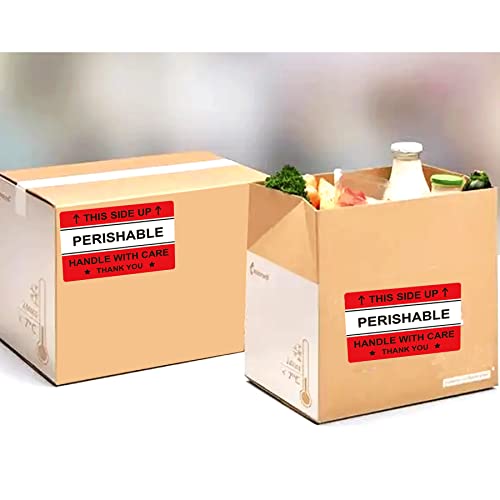 Red Waterproof Perishable Handle With Care Labels This Side Up Sticker -2X3 Handle With Care Thank You Stickers Shipping Mailing Warning Packing Labels 250 Pcs Self Adheisve Fragile Stickers #TOP4
