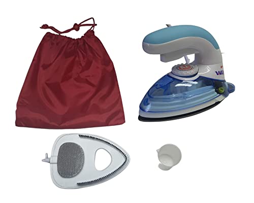 Mini Ferro de Passar à Vapor Steamer Vertical para Viagem e Patchwork Bivolt Azul W-777