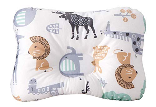 Baby Pillow for Newborn Breathable 3D Air Mesh Organic Cotton, Protection for Flat Head Syndrome Animal World