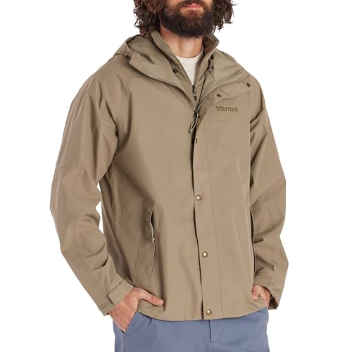 MARMOT Men’s Cascade Durable & Waterproof Rain Jacket, Vetiver, Large
