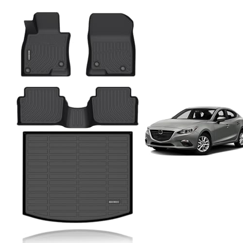 Tapetes automotivos em TPE KELCSEECS para Mazda 3 Hatchback 2014–2018, dianteiros e traseiros, conjunto completo