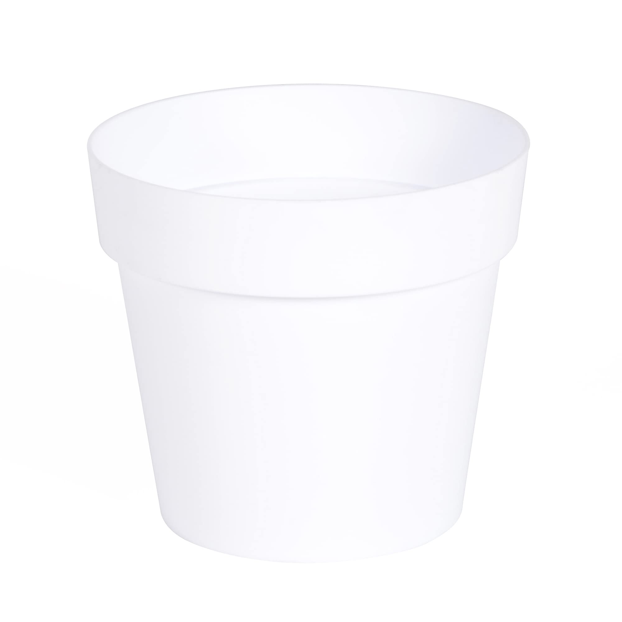 EDA - Maceta Redonda Toscana Ø 15 cm – Volumen 1,6 L – Ø 15,3 x 13,7 cm – Blanco