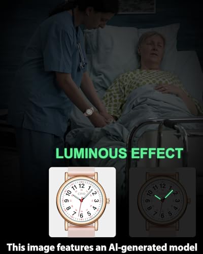 Image of CIVO Nurse Watches for Women Men: Analog Waterproof Watch with Easy Read Dial Second Hand - Gifts for Nurses Medical Student Doctors