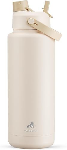 Miniatura 41 de POWCAN - Botella de agua térmica 2 en 1, sorbete y tapa con boquilla, antifugas, acero inoxidable sin BPA, apta portavasos automóvil, bebida fría 24