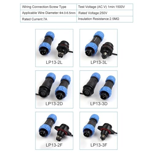 Conector SP13 de 3 pines para automatización del hogar y cableado de jardín IP68 3