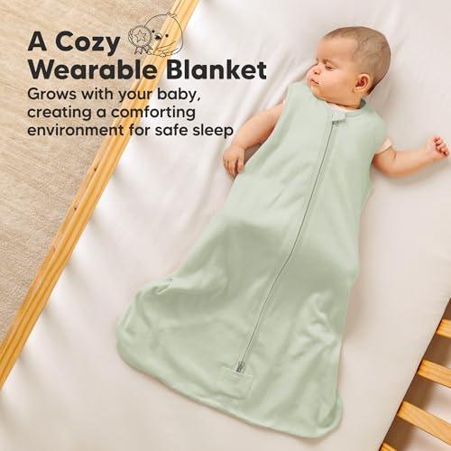 Image of 2-Pack Baby Sleep Sacks, Zipper Wearable Blanket - 100% Organic Cotton 0.5TOG, Soft Lightweight Toddler Sleeping Sack 3-6 months, Easy to Wear Newborn Swaddles Sleepsack (Wildflowers, S)