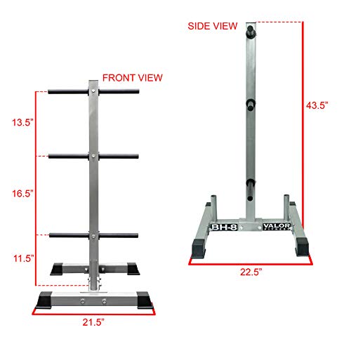 Valor Fitness Bh-8 Standard Plate Storage Tree With 1” Bar Storage, Regular #TOP5