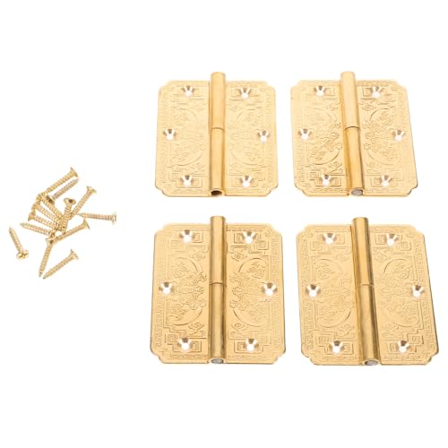 LOORGVEL 4個 真鍮製の 蝶番 小さな蝶番 家具のヒンジ キャビネットドアヒンジ キャビネット用ヒンジ キャビネットのドア