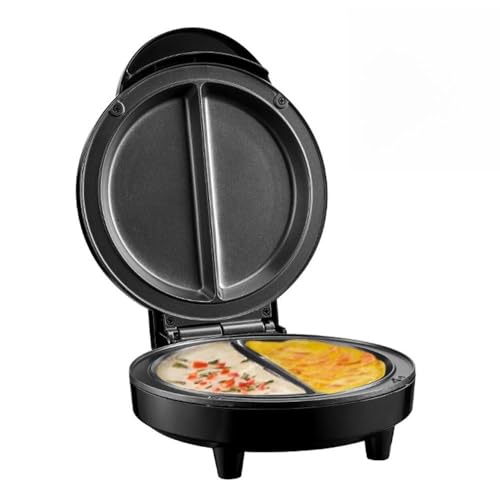 Saker Dual Zone Electric Omelette Maker 2026|Non-Stick Double Omelet Pan with Fast Heating|Perfect for 2 Eggs Breakfast Sandwiches Frittatas|1000W Compact Kitchen Appliance (Black)