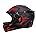 Matt Black Red with Clear Visor