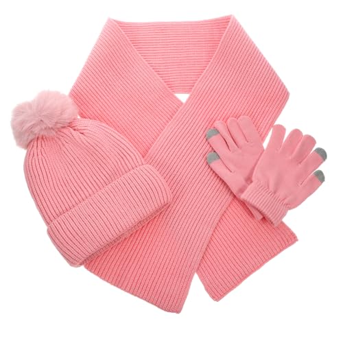 COLLBATH Women's Winter Warm Set Touchscreen Gloves Hat Scarf Kit Soft Material Winter Gloves for Women