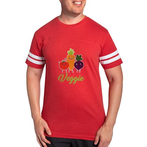 CafePress Veganism Vegetarian Foodie Health Fitness T Shirt Men's Football T-Shirt Red