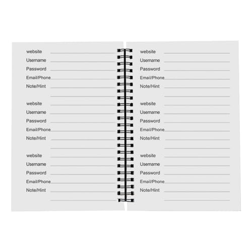 Password Book | Smart Index Page Organizer Notebook - Spiral Password Book - for Family Friends Adults Men Women Home Indoor Office Study