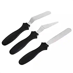 Jogo 3 Espátulas Diferentes Para Confeitar Bolos Tortas Inox Para Cobertura Chantilly Decorar Artística Confeitaria