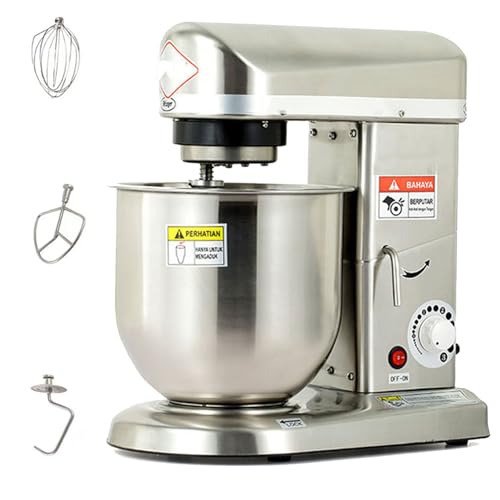 Food Stand Mixer for Baking Commercial, 3 Speeds Multi-Function Kitchen Mixer with Dough Hook and Whisk, 10L Stainless Steel Bowl, 500W tilt Adjustable Head Food Mixer,StainlessSteel