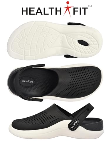Image of HEALTH FIT Super Soft Comfortable Adjustable Back Strap Men's Classic Casual Sports Clogs Clogs |Waterproof Anti Skid & Lightweight Cushioned Stylish Clogs Mules for Use Gents & Boys HF154