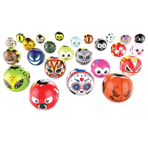 Freak Marbles 2218458 Totem Pack Gelb, Sammelmurmeln 6er Set, inkl. seltener Überraschungsmurmel, Murmeln zum Sammeln, Mixen, Tauschen und Spielen für Kinder ab 4 Jahren, deutsche Edition