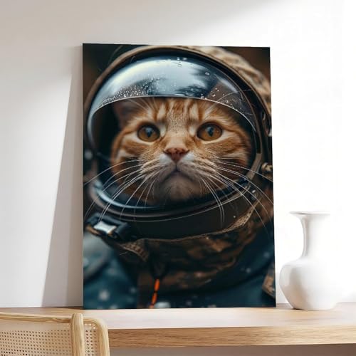 Chat de l'espace impression sur toile pour chambre à coucher moderne