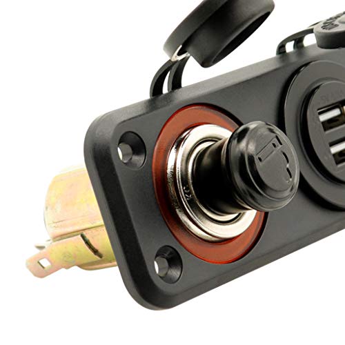 gazechimp Adaptador de Acendedor de Cigarro para Barco Marinho de Carga Rápida 12V com Tomada Dupla